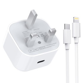 خرید شارژر سریع آیفون 11پرو مکس اپل 20 وات + کابل USB-C به لایتنینگ