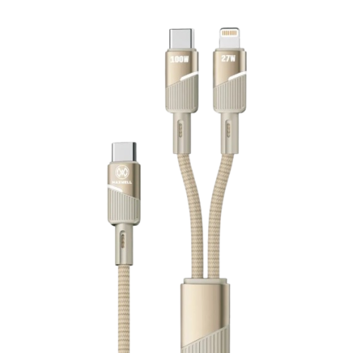 کابل دوکاره مکسول Twin Jet USB-C و Lightning توان ۱۰۰ وات طول ۱.۲ متر  🔌