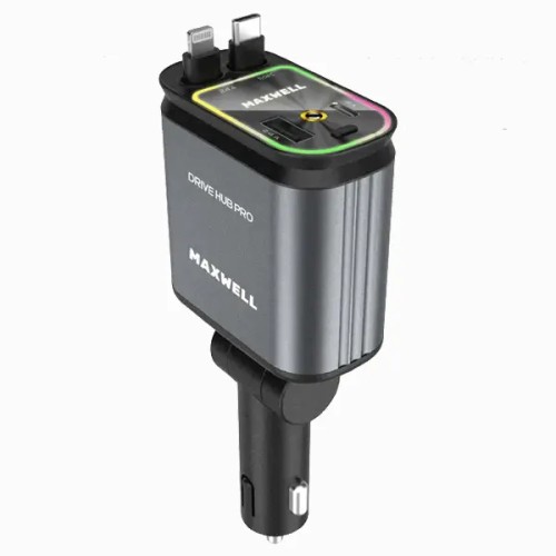 شارژر فندکی 120 وات مکسول مدل DRIVE HUB Pro | شارژ سریع PD و QC