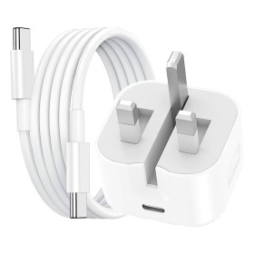 خرید شارژر سریع آیفون 15 پلاس اپل 20 وات + کابل USB-C به تایپ سی| میراتل