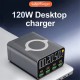 هاب شارژر ROCKWARE WLX-M1 | ۸ پورت USB + شارژر بی‌سیم ۱۲۰ وات